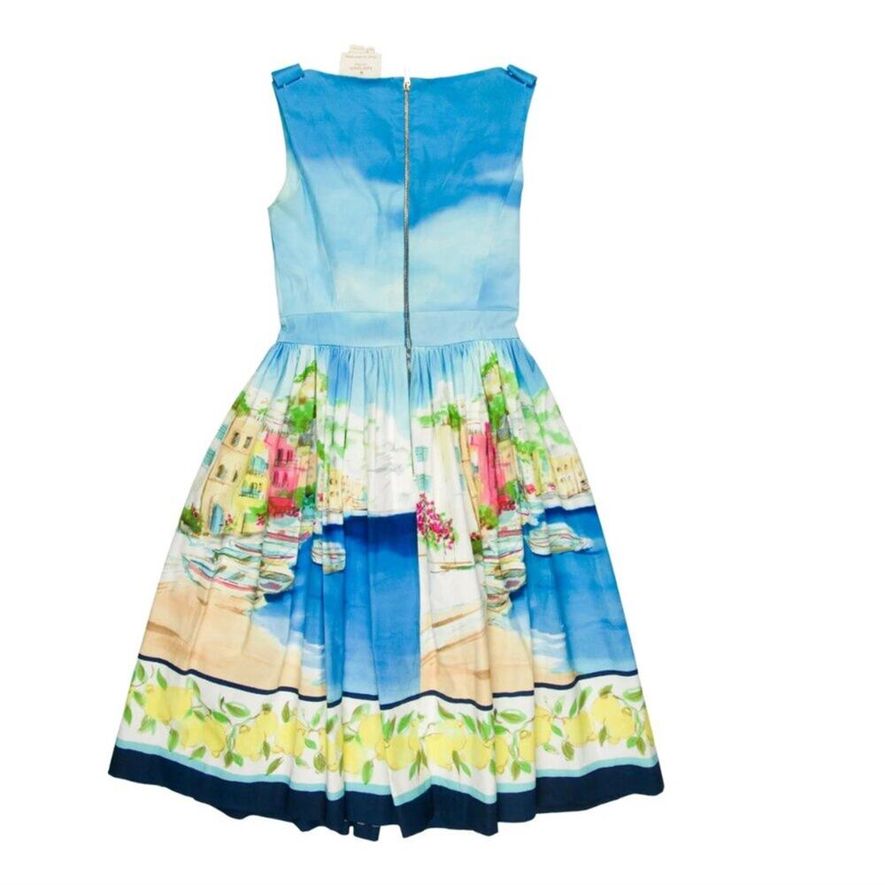 Kate Spade Elza Eliza Lemon Capri watercolor Dress Sz 00 $445 - Picture 4 of 4